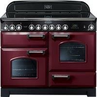 Rangemaster Classic Deluxe 110 Electric Range Cooker, Gloss Black