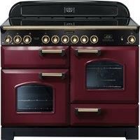 Rangemaster Classic Deluxe CDL110ECCY/B Free Standing Range Cooker in Cranberry / Brass