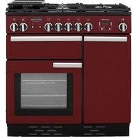 Rangemaster Professional Plus PROP90DFFCY/C Free Standing Range Cooker in Cranberry / Chrome