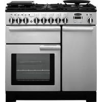 Rangemaster Professional Deluxe 90 Dual Fuel Range Cooker, Gloss Black