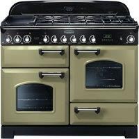 Rangemaster Classic Deluxe CDL110DFFOG/C Free Standing Range Cooker in Olive Green