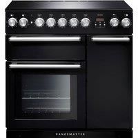 Rangemaster Nexus NEX90EIBL/C Free Standing Range Cooker in Black / Chrome