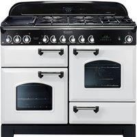 Rangemaster 112930 (CDL110DFFWH/C) CLASSIC DELUXE 110cm Dual Fuel Cooker in White/C