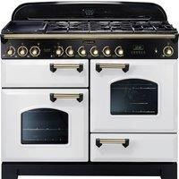 Rangemaster 112940 (CDL110DFFWH/B) CLASSIC DELUXE 110cm Dual Fuel Cooker in White/C