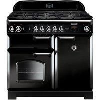 Rangemaster Classic CLA100NGFBL/C Free Standing Range Cooker in Black / Chrome