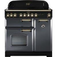 Rangemaster CDL90EISL/B Classic Deluxe 90cm Electric Induction Range Cooker - Slate/Brass