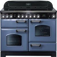 Rangemaster CDL110ECSB/C Classic Deluxe 110cm Ceramic Range Cooker - Stone Blue/Chrome