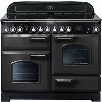 Rangemaster CDL110ECCB/C Classic Deluxe 110cm Ceramic Range Cooker - Charcoal Black/Chrome