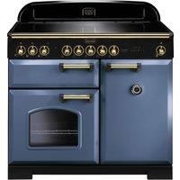 Rangemaster CDL100EISB/B Classic Deluxe 100cm Electric Induction Range Cooker - Stone Blue/Brass
