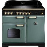 Rangemaster CDL100EIMG/B Classic Deluxe 100cm Electric Induction Range Cooker - Mineral Green/Brass