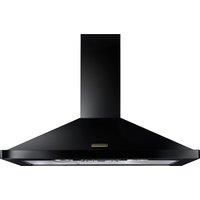Rangemaster 110cm Chimney Cooker Hood - Black & Brass RHDC110BLB