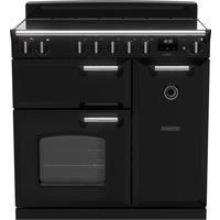 Rangemaster Classic CL90ECPGBL/CM1 90cm Electric Range Cooker with - Black / Chrome - A Rated, Black