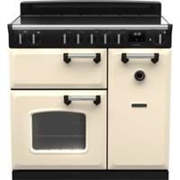 Rangemaster Classic CL90ECPPCR/CM1 90cm Electric Range Cooker with Ceramic Hob - Pale Cream / Chrome - A Rated, Cream