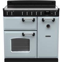 Rangemaster Classic CL90ECPMSB/CM1 90cm Electric Range Cooker with - Misty Blue / Chrome - A Rated, Blue