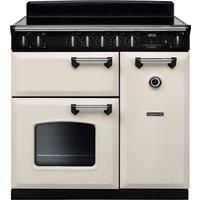 Rangemaster Classic CL90EIPPCR/CM1 90cm Electric Range Cooker with Induction Hob - Pale Cream / Chrome - A Rated, Cream