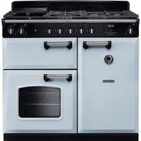 Rangemaster Classic CL100DFPMSB/CM1 100cm Dual Fuel Range Cooker - Misty Blue / Chrome - A Rated, Blue