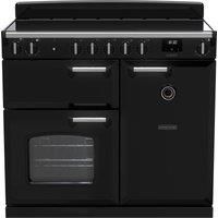 Rangemaster Classic CL100ECPGBL/CM1 100cm Electric Range Cooker with - Black / Chrome - A Rated, Black