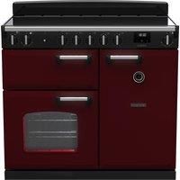 Rangemaster Classic CL100ECPBOR/CM1 100cm Electric Range Cooker with - Bordeaux / Chrome - A Rated, Red