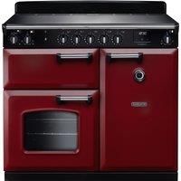 Rangemaster Classic CL100EIPBOR/CM1 100cm Electric Range Cooker with Induction Hob - Bordeaux / Chrome - A/A Rated, Red