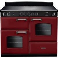 Rangemaster Classic OC CLO110EIPBOR/CM1 110cm Electric Range Cooker with Zone induction hob Hob - Bordeaux / Chrome - A Rated, Red