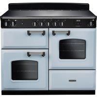 Rangemaster Classic 110 Induction CLO110EIPMSB/CM1 110cm Electric Range Cooker with Zone induction hob Hob - Misty Blue / Chrome - A Rated, Blue
