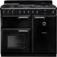 Rangemaster Classic Deluxe 100cm Dual Fuel Rangecooker - Gloss Black + Chrome