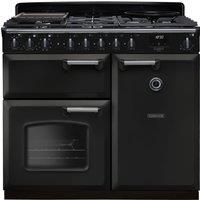 Rangemaster Classic Deluxe 100cm Dual Fuel Rangecooker - Charcoal Black + Chrome
