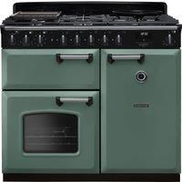 Rangemaster Classic Deluxe 100cm Dual Fuel Rangecooker - Mineral Green + Chrome