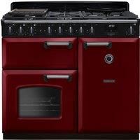 Rangemaster Classic Deluxe 100cm Dual Fuel Rangecooker - Bordeaux + Chrome