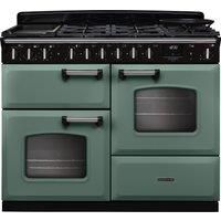 Rangemaster Classic Deluxe 110cm Dual Fuel Rangecooker - Mineral Green + Chrome