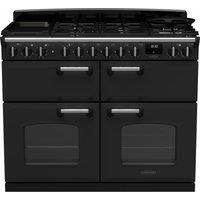 Rangemaster CLDLB110DFPCBL/CM1 110cm Dual Fuel Range Cooker - Charcoal Black / Chrome - A Rated, Black