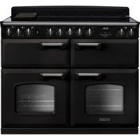 Rangemaster Classic Deluxe BC CLDLB110EIPCBL/CM1 110cm Electric Range Cooker with Induction Hob - Charcoal Black / Chrome - A/A Rated, Black