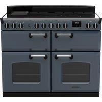 Rangemaster Classic Deluxe BC CLDLB110EIPSTB/CM1 110cm Electric Range Cooker with Induction Hob - Stone Blue / Chrome - A/A Rated, Blue