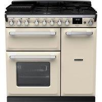 Rangemaster Estel Deluxe 90cm Dual Fuel Rangecooker - Pale Cream + Chrome