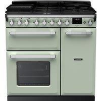 Rangemaster Estel Deluxe ESDL90DFPMNT/CM1 90cm Dual Fuel Range Cooker - Mint / Chrome - A/A Rated, Mint / Chrome