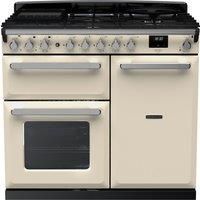 Rangemaster Estel Deluxe 100cm Dual Fuel Rangecooker - Pale Cream + Chrome