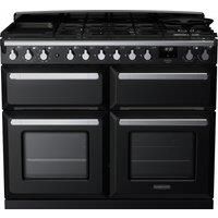 Rangemaster Estel Deluxe ESDLB110DFPGBL/CM1 110cm Dual Fuel Range Cooker - Black / Chrome - A/A Rated, Black