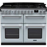 Rangemaster Estel Deluxe ESDLB110DFPMSB/CM1 110cm Dual Fuel Range Cooker - Misty Blue / Chrome - A/A Rated, Blue