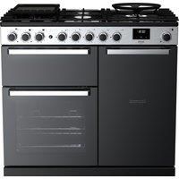 Rangemaster Edge Deluxe 100cm Dual Fuel Rangecooker - Black Glass