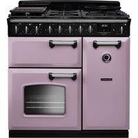 Rangemaster Classic Deluxe CLDL90DFPHTH/CM1 90cm Dual Fuel Range Cooker with Gas Hob - Heather / Chrome - A Rated, Purple