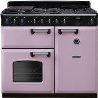 Rangemaster Classic Deluxe 100 Dual Fuel CLDL100DFPHTH/CM1 100cm Dual Fuel Range Cooker with Gas Hob - Heather / Chrome - A Rated, Purple