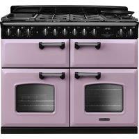 Rangemaster Classic Deluxe CLDLB110DFPHTH/CM1 110cm Dual Fuel Range Cooker with Gas Hob - Heather / Chrome - A Rated, Purple