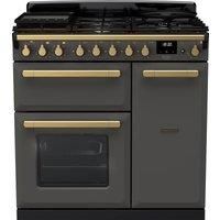 Rangemaster Estel Deluxe 90cm Dual Fuel Rangecooker - Slate + Brass