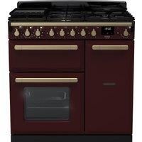 Rangemaster Estel Deluxe 90cm Dual Fuel Rangecooker - Bordeaux + Brass
