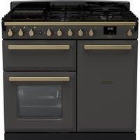 Rangemaster Estel Deluxe 100cm Dual Fuel Rangecooker - Slate + Brass
