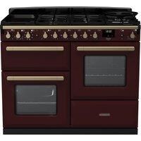 Rangemaster Estel Deluxe 110cm Dual Fuel Rangecooker - Bordeaux + Brass