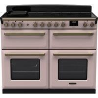 Rangemaster Estel Deluxe ESDLB110EIPPPK/AB1 110cm Electric Range Cooker with Induction Hob - Pale Pink / Antique Brass - A Rated, Pink