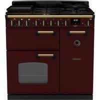 Rangemaster Classic Deluxe 90cm Dual Fuel Rangecooker - Bordeaux + Brass