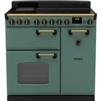 Rangemaster Classic Deluxe 90cm Induction Rangecooker - Mineral Green + Brass