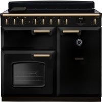 Rangemaster Classic Deluxe 100cm Induction Rangecooker - Gloss Black + Brass